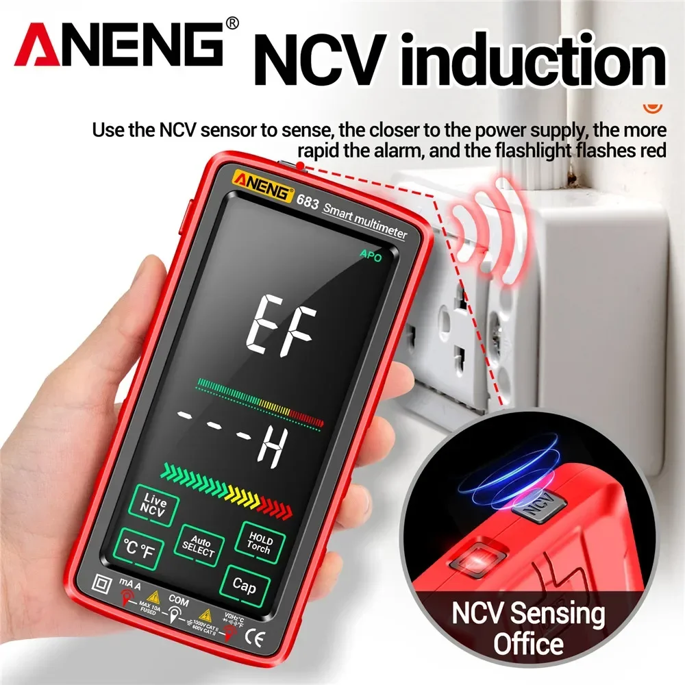 Multimètre Numérique ANENG 620C 6000 Counts - Auto-range - Mesure AC/DC Tension Courant Résistance