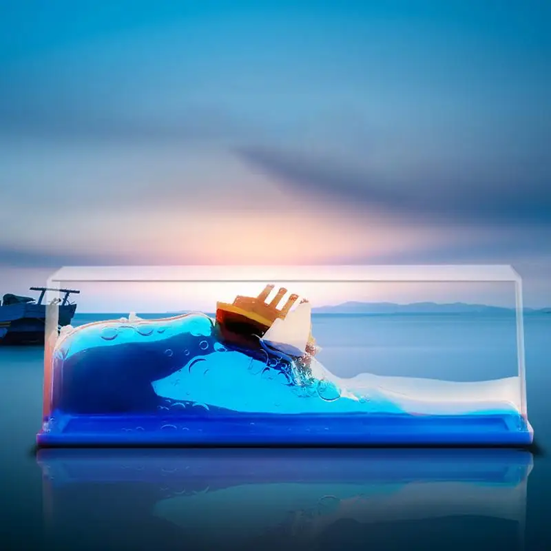 

Creative Cruise Ship Fluid Drift Bottle Desktop Decorate Birthday Gift for Decompress Decoration Home Desk Decor Toy for Ocean