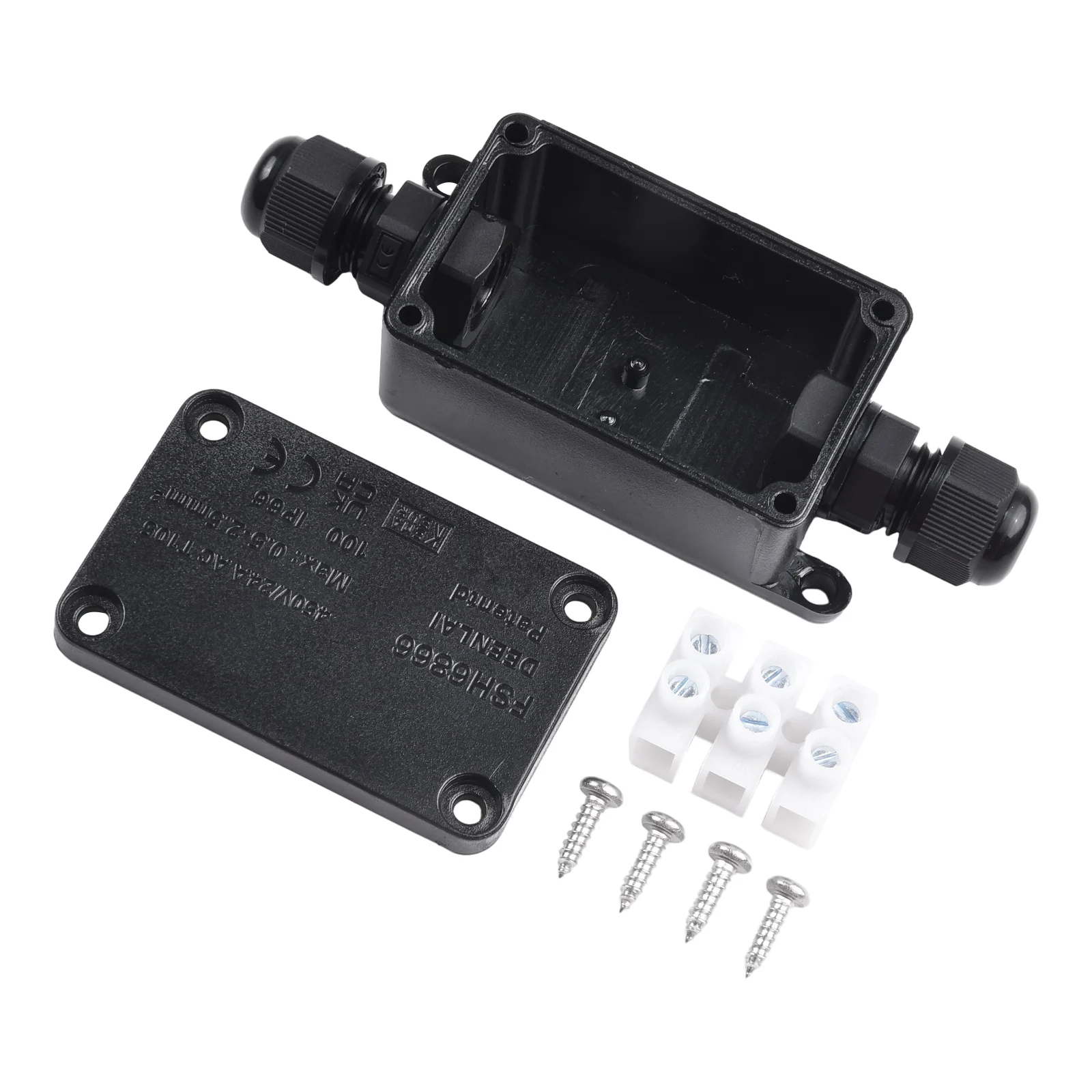 Electrical Junction Box Electrical Box Electrical Distribution Box Electrical Cable Connector Industrial Waterproof Connector 2 Way Outdoor Junction Box Waterproof IP65 Cable Connector PC Junction Box 240V Black 240-450V Electrical Supplies Solar Parts