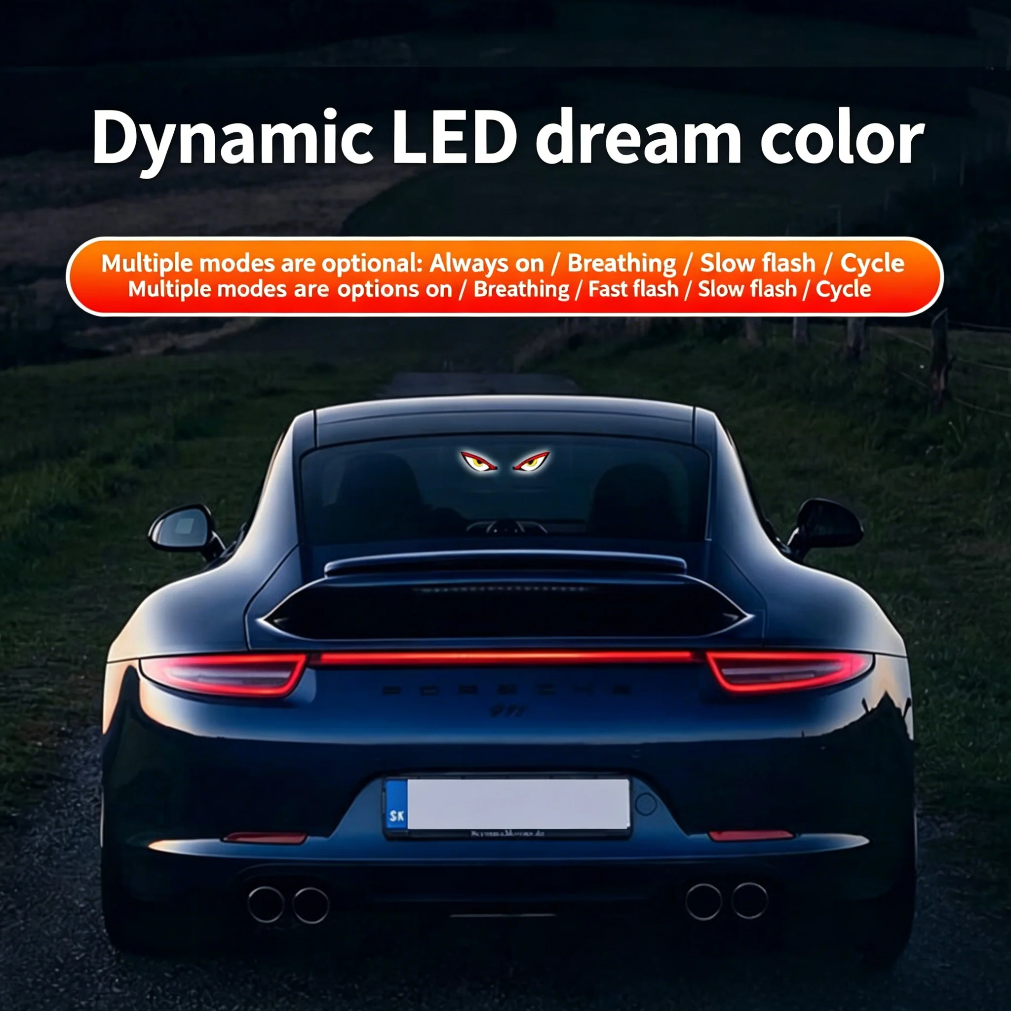 멋진 악마의 눈 LED 분위기 조명 새로운 태양광 자동차 네온 USB 충전식 호흡 장식 조명