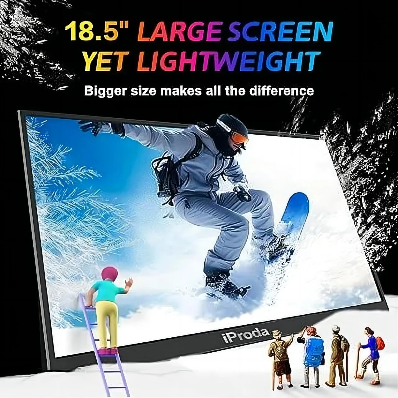 Iproda ޴ ̹ ,   ĵ  Ŀ , Ʈ PS5/4 Mac PC, 1080P FHD 120HZ, 18.5 ġ