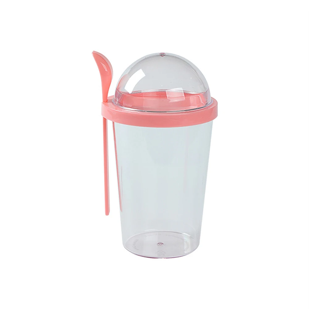400ml Portable Breakfast Cups Oatmeal Cereal Nut Yogurt Salad Cup Container Lunch Bento Salad Bowl Bottle Cup Salad Box 6