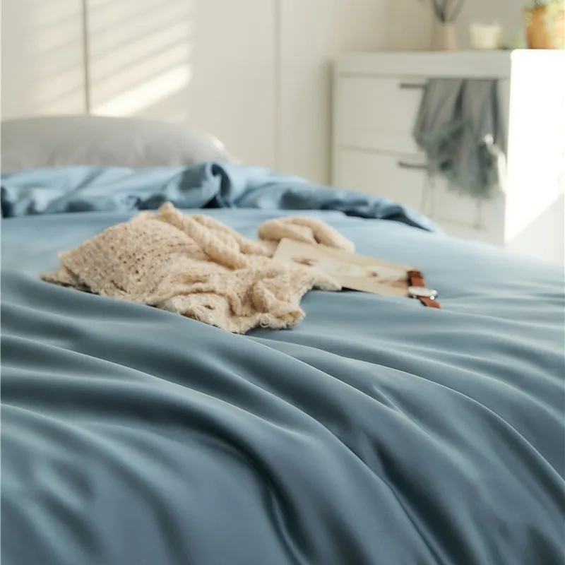 Bonenjoy Quilt Cover Super Soft Bedding 100% Lyocell Silk Comforter Cover Solid Color Duvet Cover funda nordica (No Pillowcase) 3