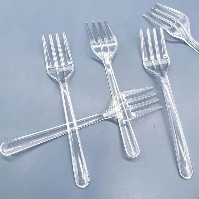 100 db Tiszta Átlátszó Evőeszközök Eldobható Villák Bbit Bbq Botok Otthoni Étkezési Torták Gyümölcs Villa Asztali Edények 12Cm - Image 3