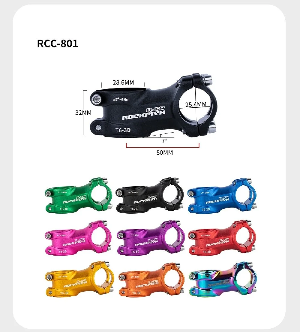 Rockfish Kinder-Laufrad-Griffvorbau, 35/50/60/80 mm, CNC-Prozess, Lauffahrrad-Headset-Vorbau für alle Push-Bike-Lenker – Detail 8