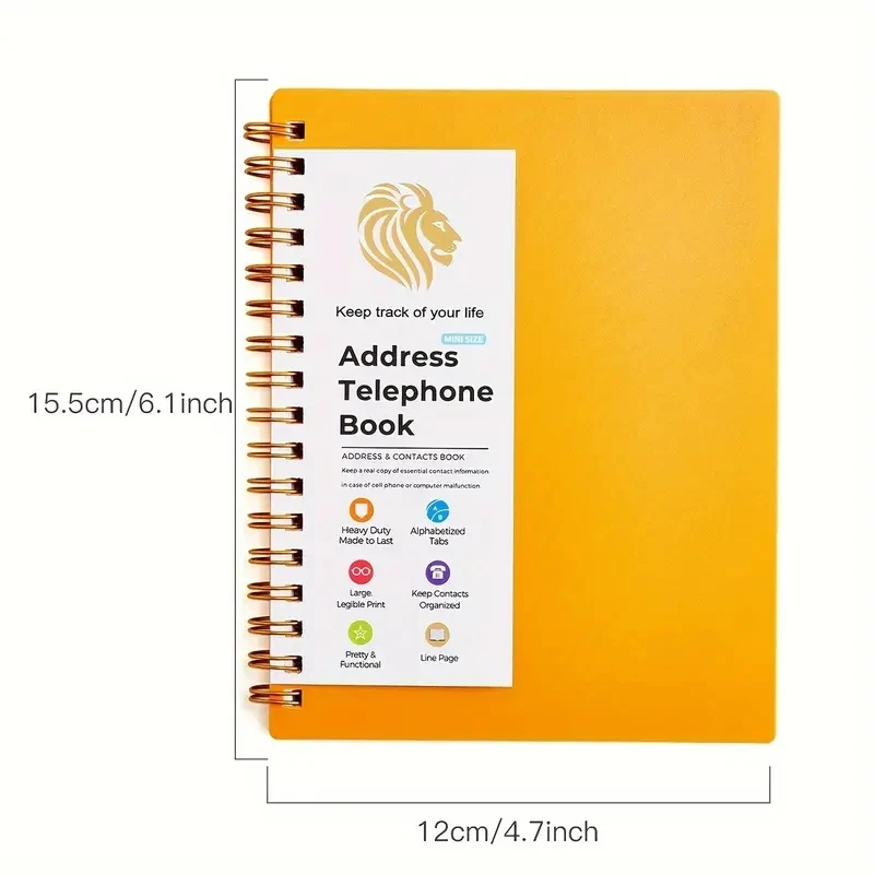 Spiral-Address Book With Alphabetic Tabs Notebook Birthday&Password Notepad Diary Notebooks Writing Pads Office School Supplies