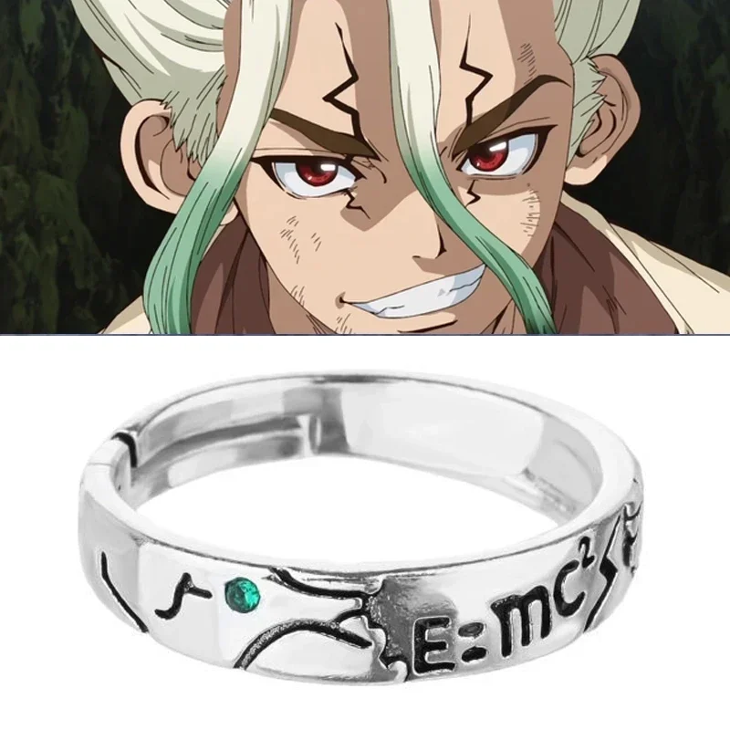 Anime Ring Dr.Stone Ishigami Senkuu Cosplay Adjustable Opening Unisex Jewelry Props Gifts