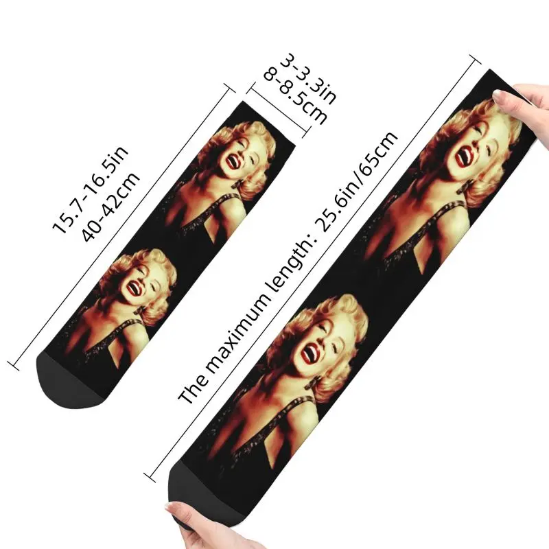 Novelty Print Monroe Marilyns Sexy Golden Girl Socks for Men Women Stretchy Summer Autumn Winter Crew Socks