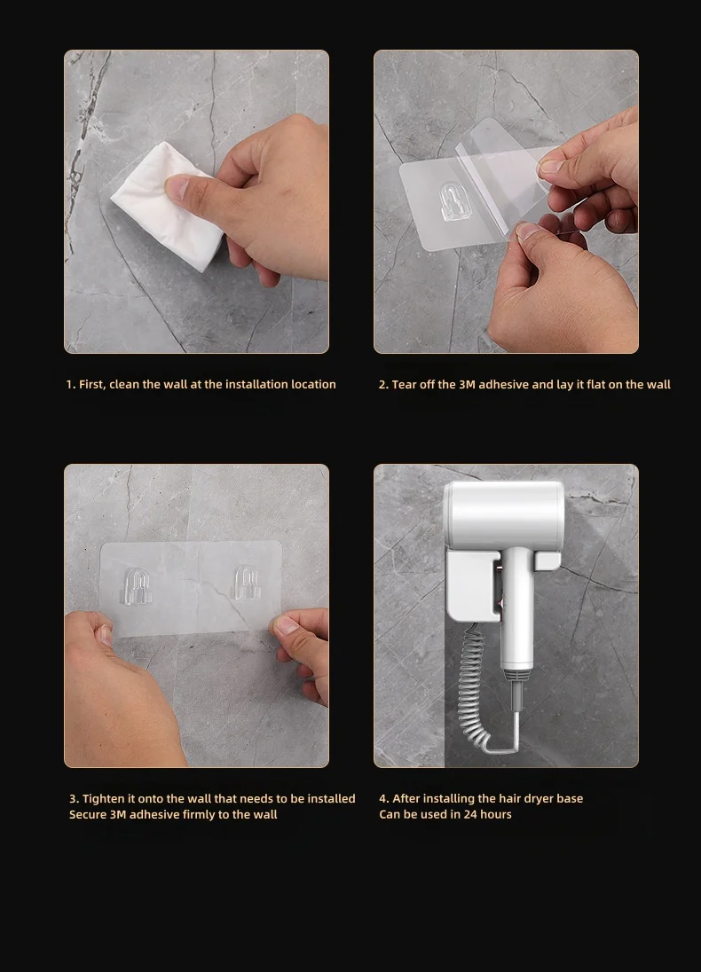 Latest Wall Mounted Non Perforated Hair Dryer For Hotels/Homestays, Household Ba