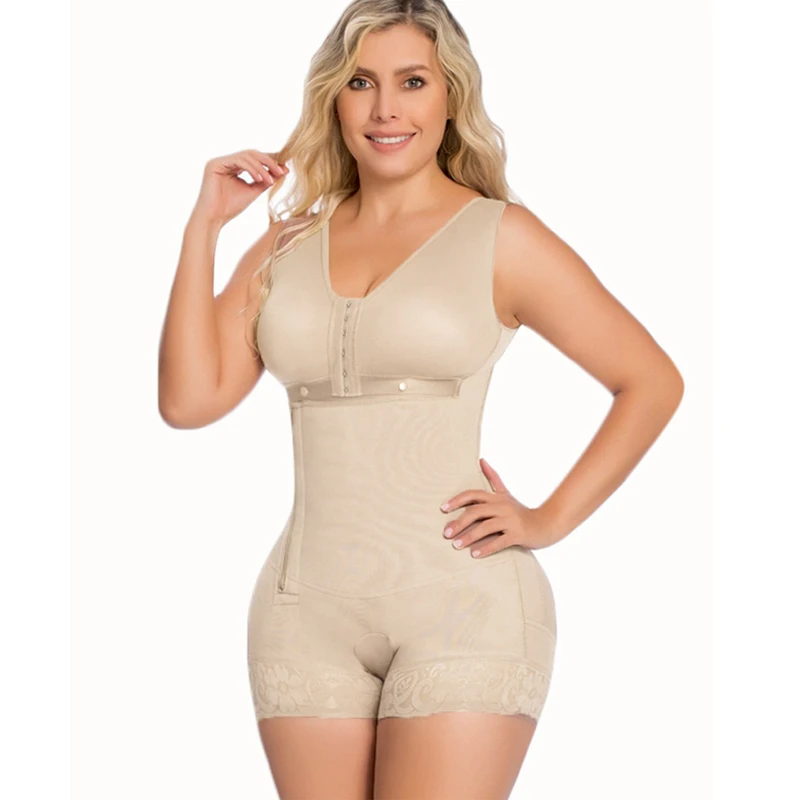 

Fajas Colombiana Original Plus Size Postpartum Sleeveless Short Bodysuit Shaper Abdomen Control Double Bodysuit Waist Trainer