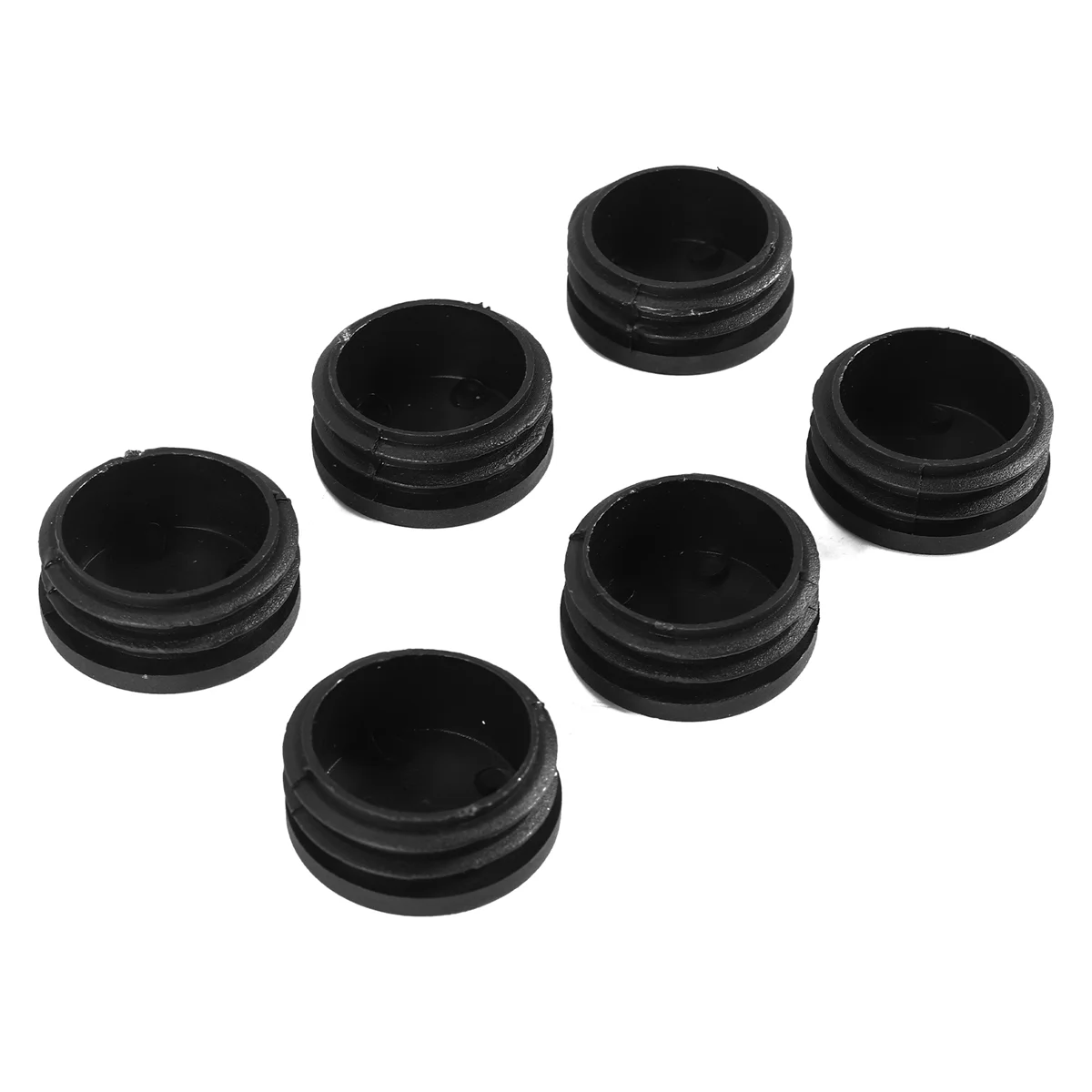 Rubber End Caps 6Pcs Plastic Blanking End Cap Pipe Tube Insert Plug Cover 40mm Black