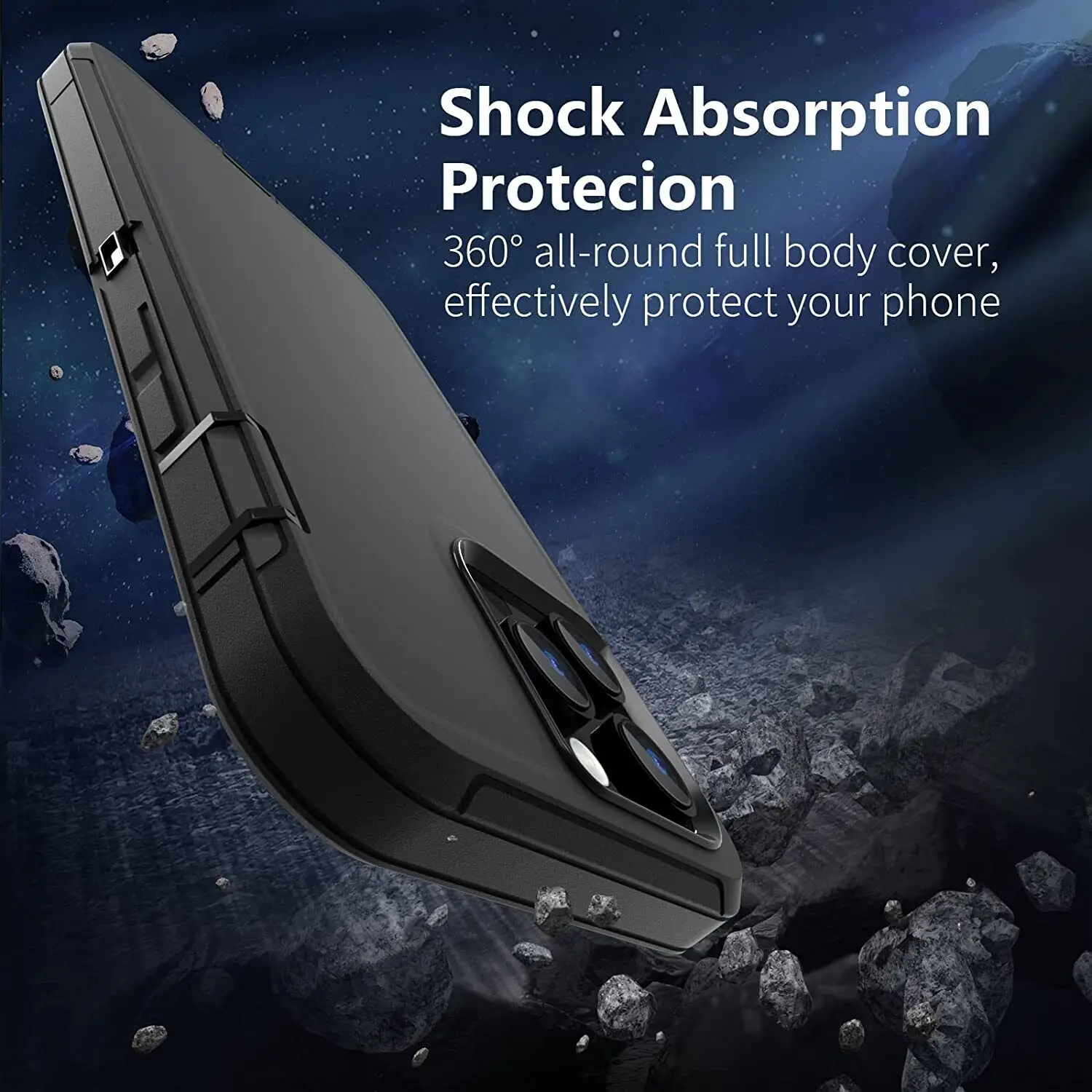 Capa Preta à Prova de Choque Defender Armor Tampa com Clipe de Cinto Lente de Tela Vidro Temperado Iphone 11 Iphone 15 Pro Max Iphone 12 Iphone 13 Mini Iphone 14 Plus - Image 4