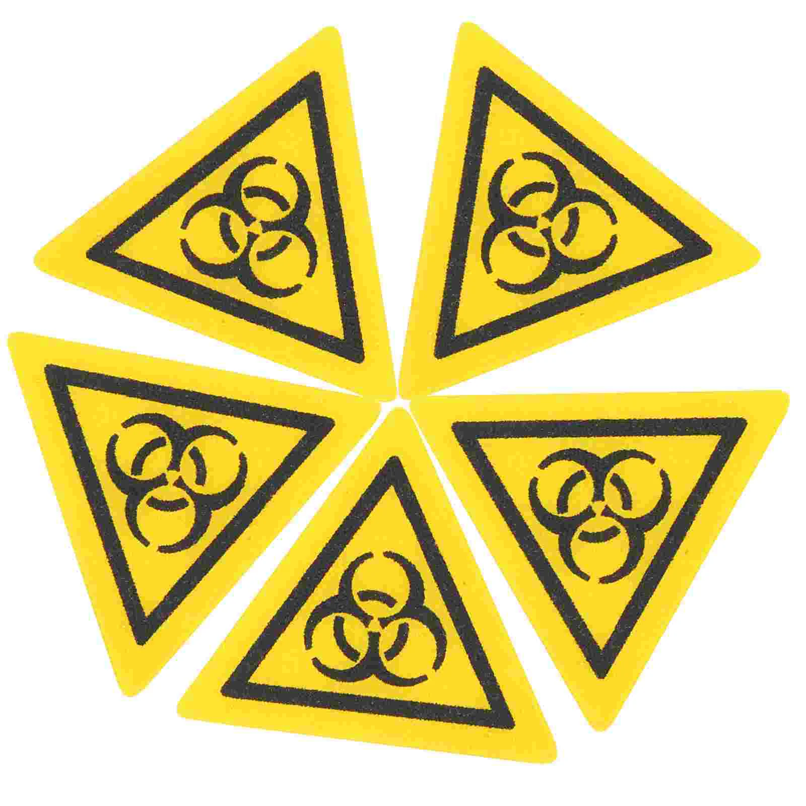 

5 Pcs Laboratory Biosafety Sign Biological Warning Stickers Marking Decals Signs The Caution Infection Label