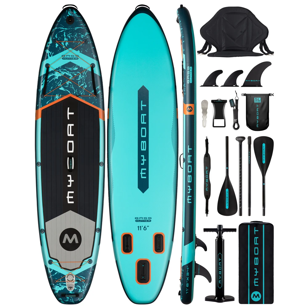 Myboatエクストラワイドインフレータブルパドルボード11'6'x34