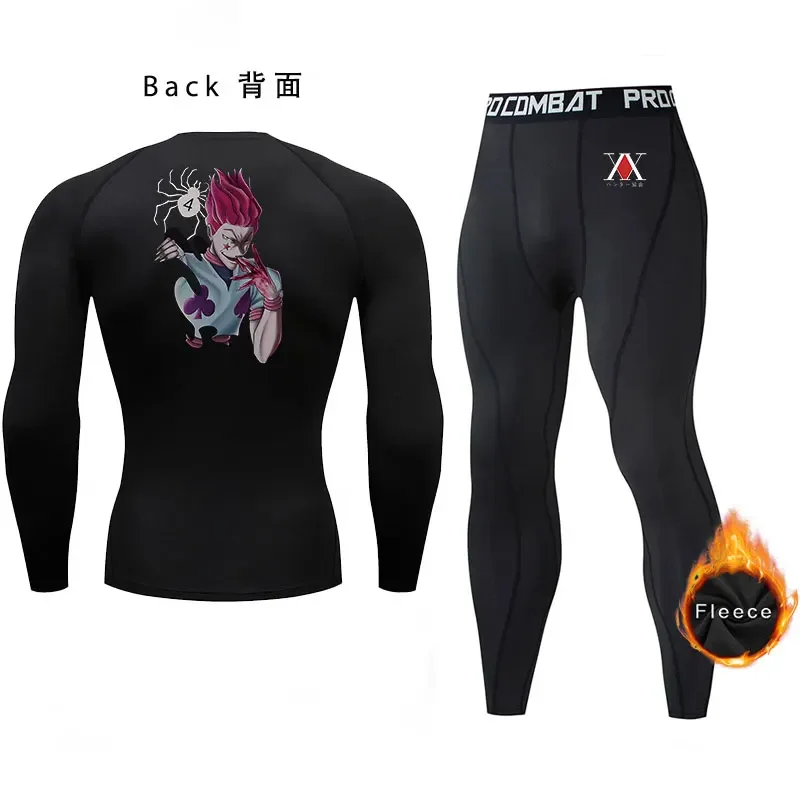 

Anime Hunter x Hunter Compression Shirts Thermal Underwear Sets Men's GYM Skiing Running Workout Winter Warm Long Johns Tops