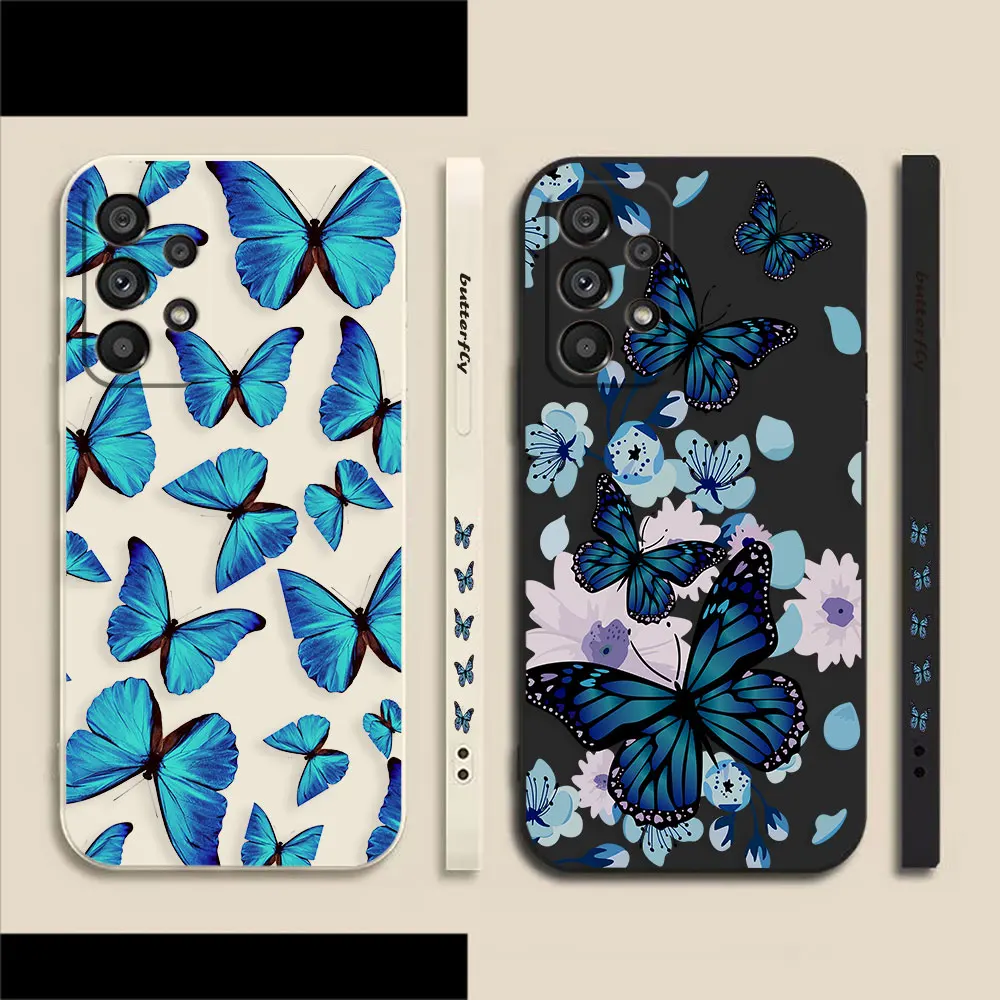 

Beautiful Blue Butterfly Phone Case For Samsung A14 A73 A72 A71 A53 A52 A51 A42 A34 A33 A32 A23 A22 A21S A13 A12 4G 5G Case