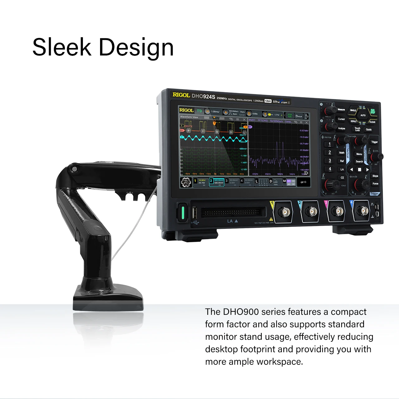 RIGOL DHO900 Series Digital Oscilloscopes Portable 125-250MHz 1.25G Sa/s type-c Power Supply DHO914/DHO914S/DHO924/DHO924S digital oscilloscope,color screen oscilloscope