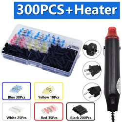 Compact 300W Handheld Heat Gun for DIY Crafting & Embossing with 300PCS Heat Shrink Wraps (Heater and 300PCS)