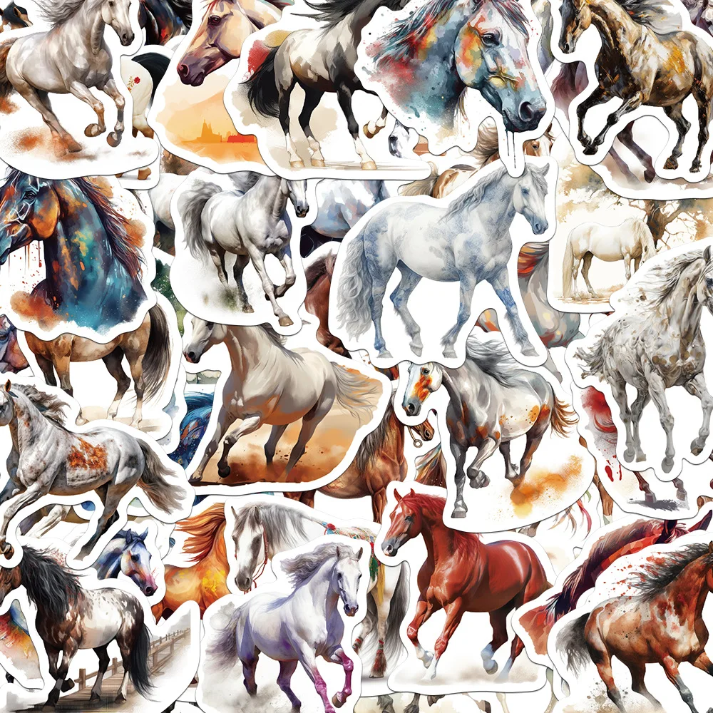 10/30/60pcs Cartoon animal horse waterproof  Stickers Decal Laptop Motorcycle Luggage Snowboard Fridge Car Sticker