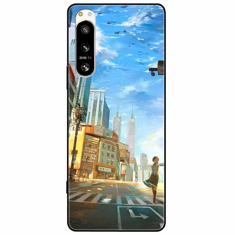 Soft Black Silicone Forest Painted Phone Back Cover TPU Coque