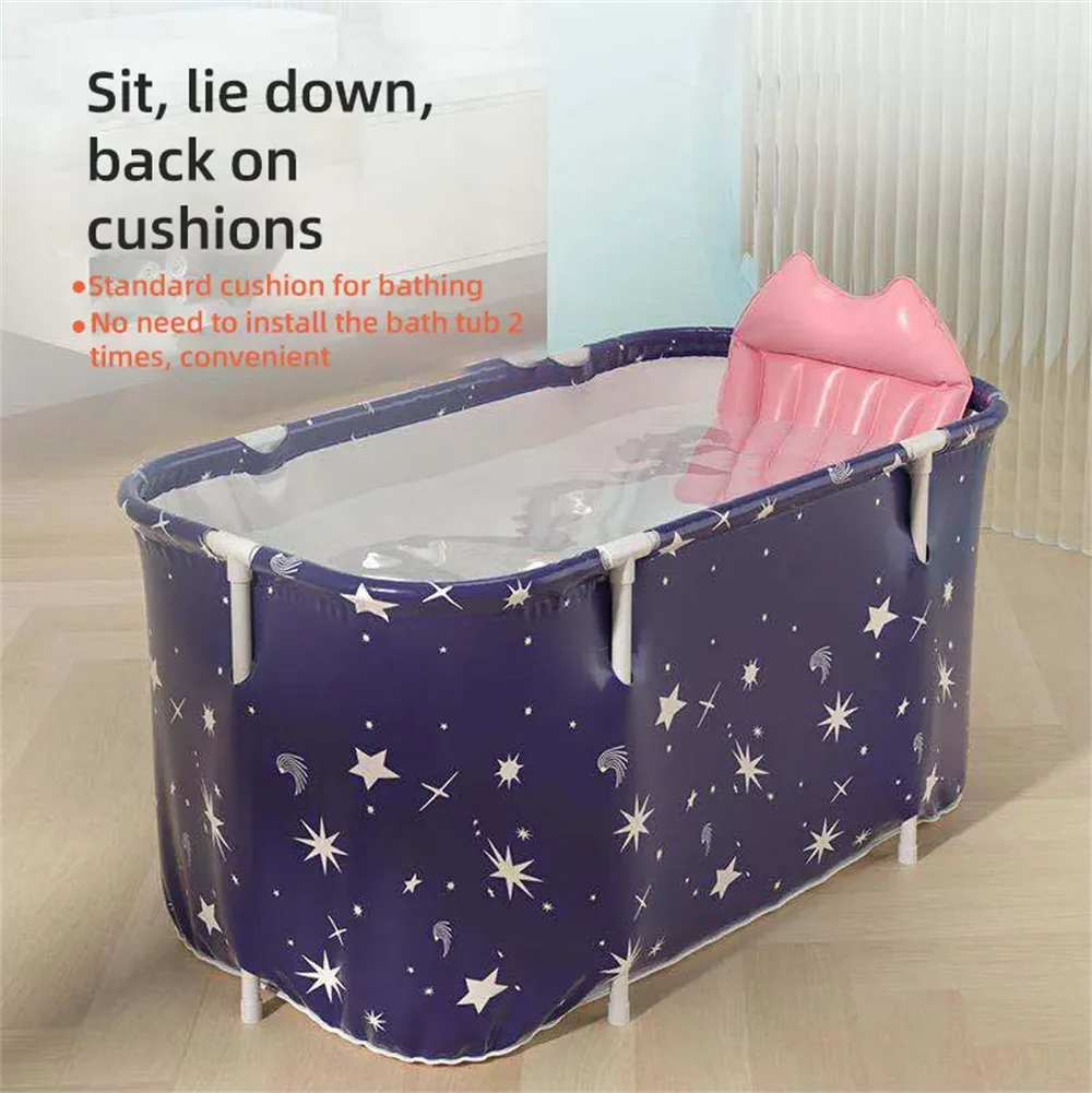 Foldable Rectangle Bathtub Home Care Portable Blue Sky Soaking Folding SPA Adult Bath Tub portable ice bath tub