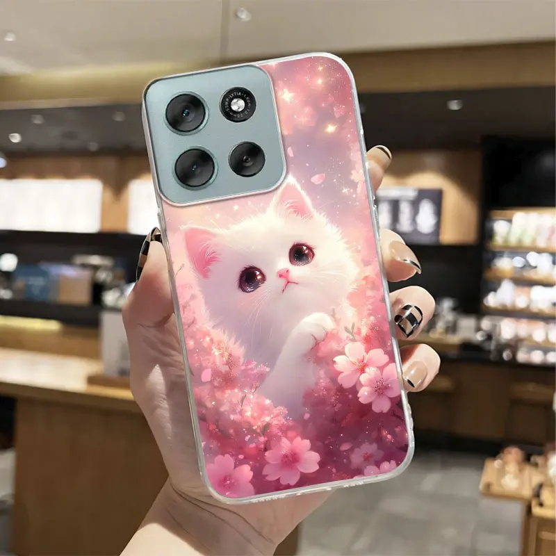 Marble Floral Clear Print Silicone Soft Phone Case