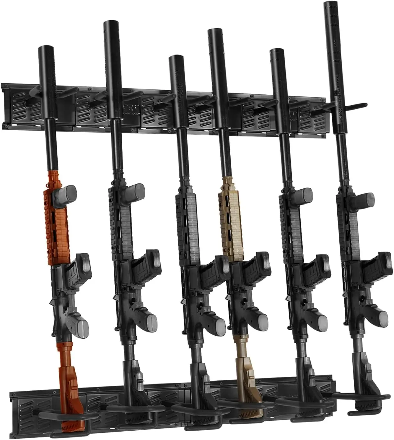 Gun Rack,Indoor Gun Rack Wall Mount, 6-Slot Vertical Rifle Shotgun Rack, 180 lb Heavy Duty Metal Wall Rack Display Stand