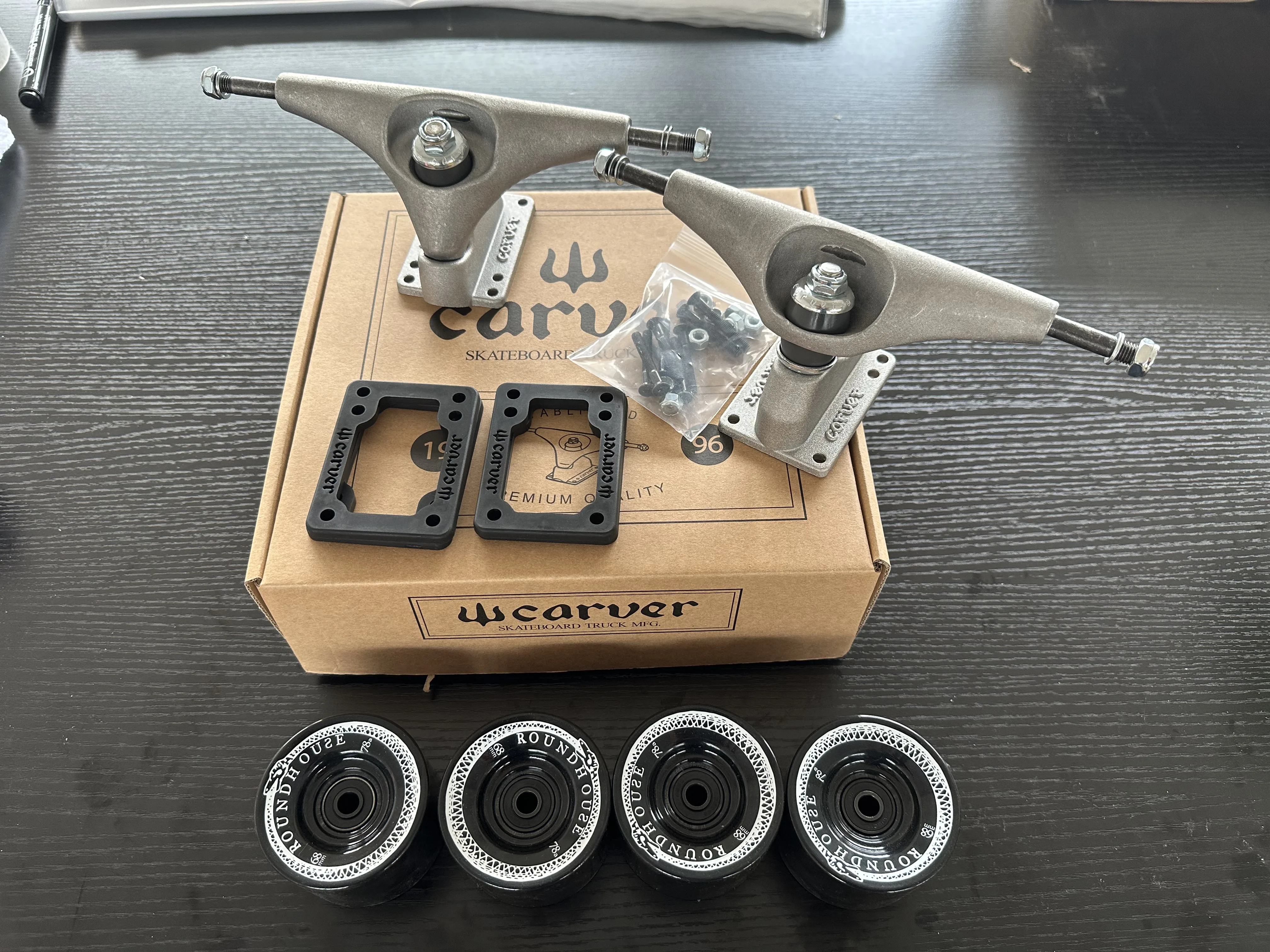 Carver CX4 C5 Surf Skateboard Truck, Skate, Longboard Truck, Carver Bearings, Carver Wheels Together Dish