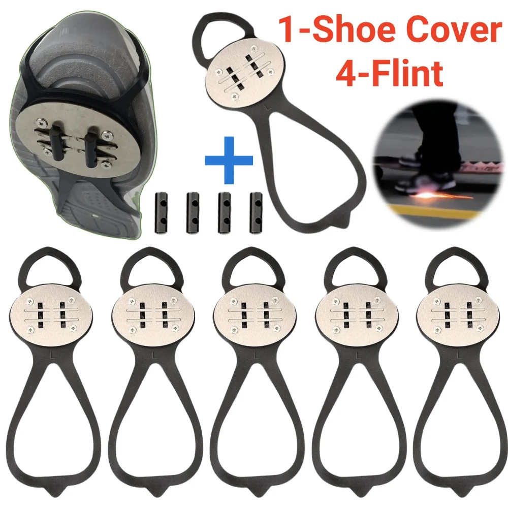 Sole Hit Flint Bicycle Spark Shoes Cover Cycling Skateboard Riding Spark Equipment Motorcycle Cool Skateboard Footbrake Sparks bicycle shoe covers