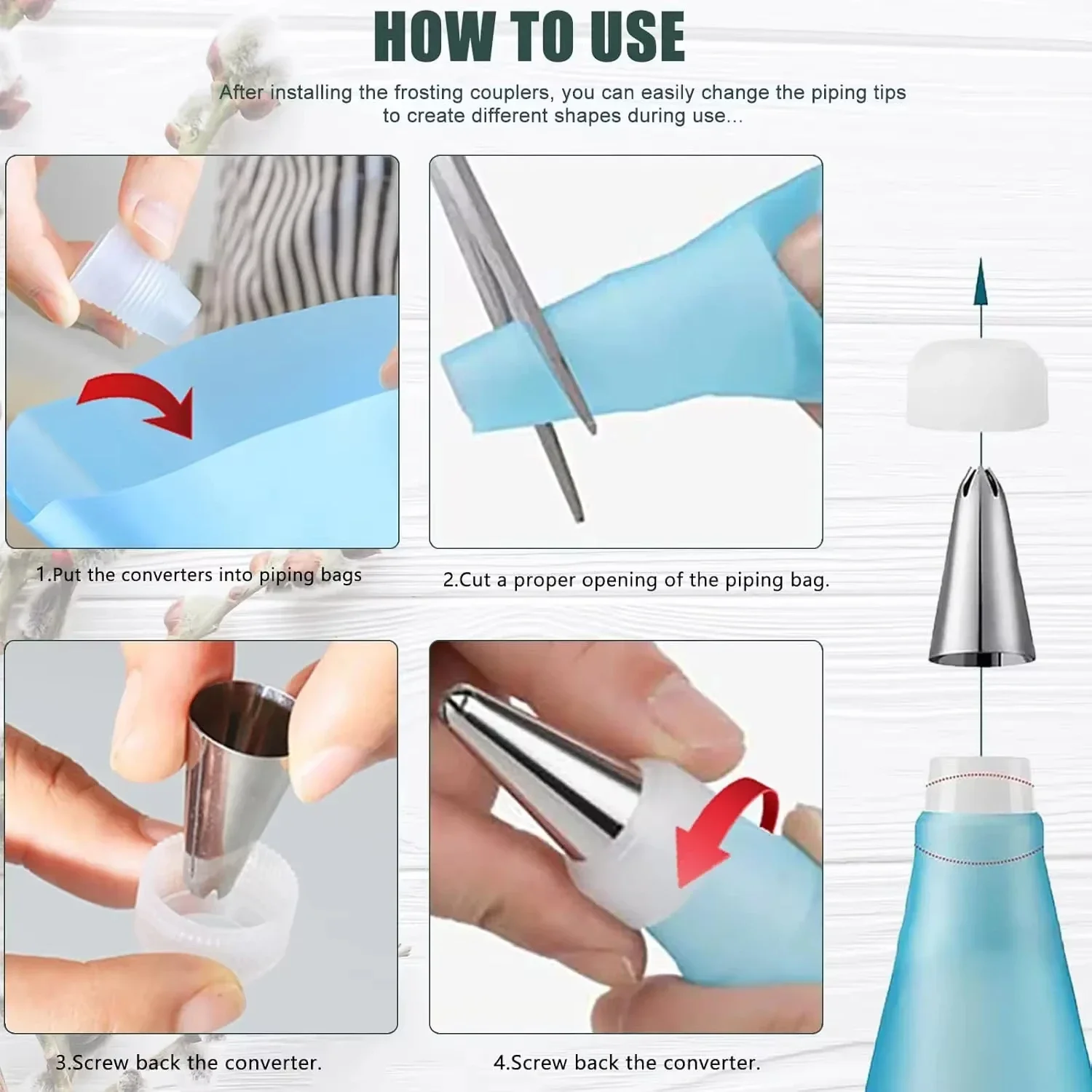 15Pcs/Set Cake Decorating Nozzle Set