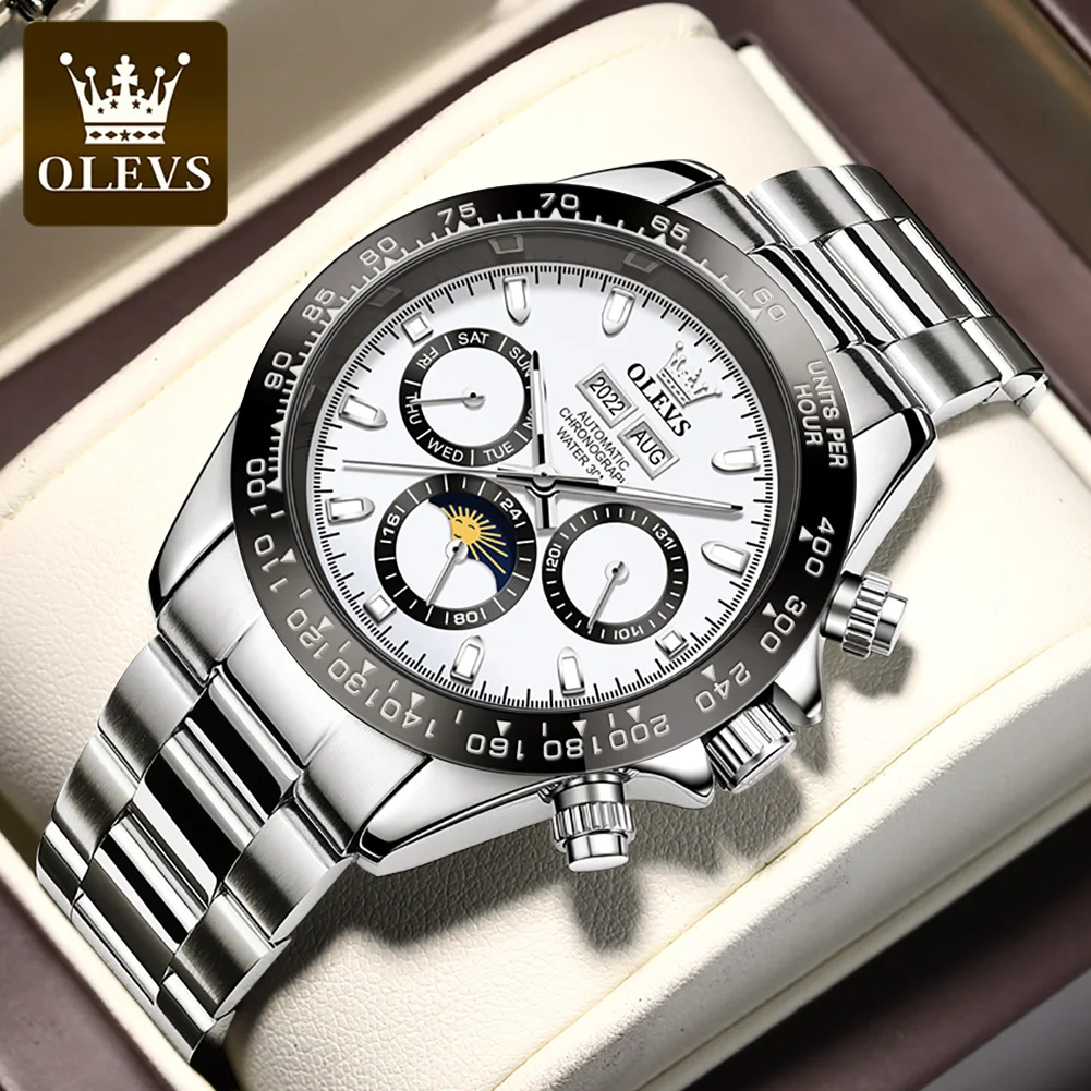 

OLEVS New Panda Sport Men's Watches Automatic Mechanical Wrist Watches Waterproof Luminous Watch for Man Calendar Display 2023