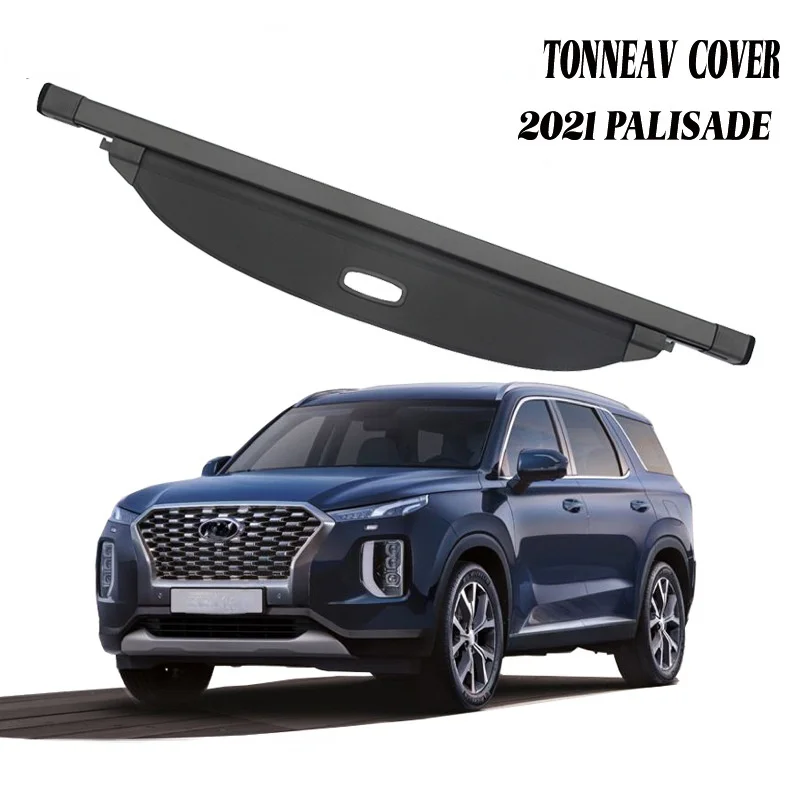 

For HYNDAI 2021 2022 PALISADE Trunk Curtain Cover Aluminum Alloy Canvas Rear Racks Accessories Organizer Car Trunk Accessories