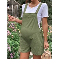 Maternity Jumpsuits Knee-length Plus Size Summer Fashion Pregnant Woman Rompers  Pregnancy Overalls Cotton Clothes Size S-XL 1