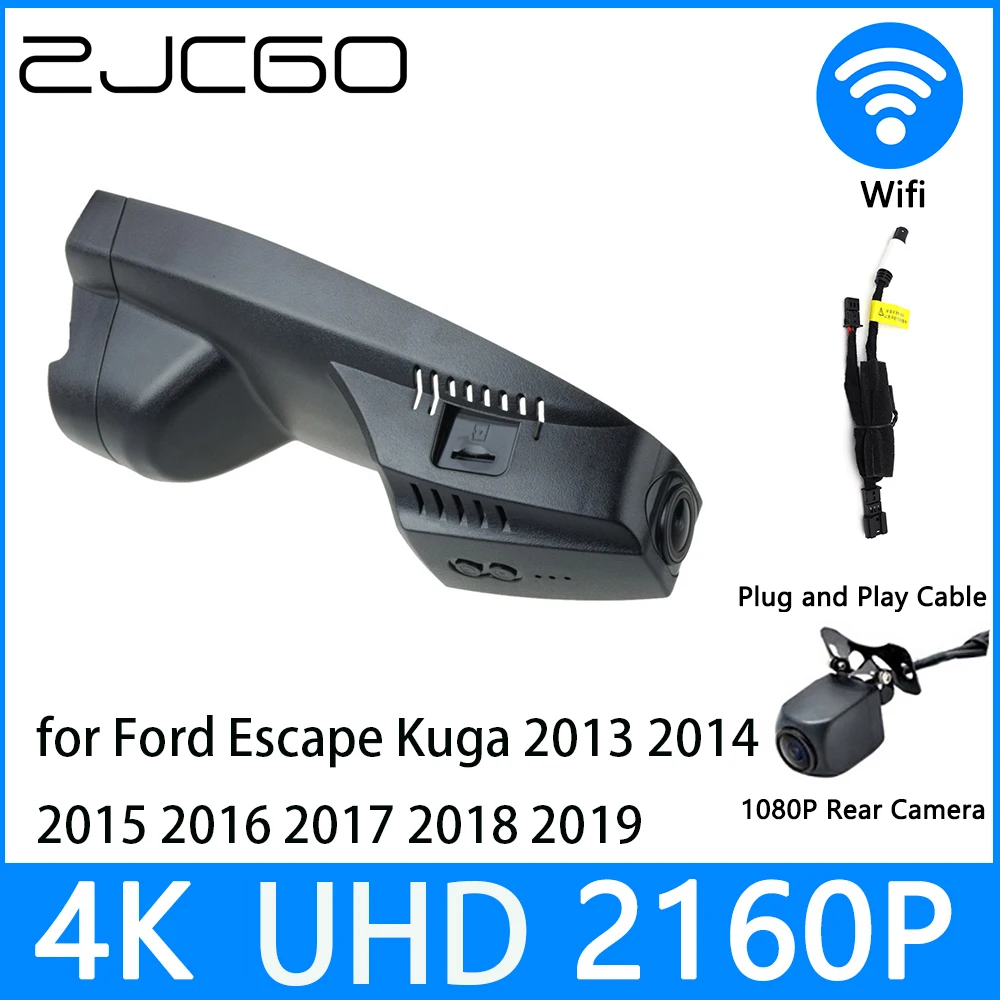 

ZJCGO Dash Cam 4K UHD 2160P Car Video Recorder DVR Night Vision parking for Ford Escape Kuga 2013 2014 2015 2016 2017 2018 2019