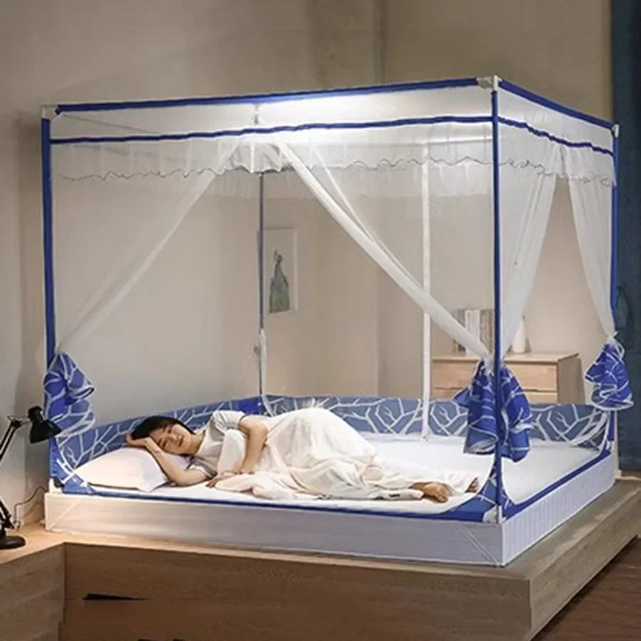 

Square Mosquito Net Ziplock Support Stand Foldable Mosquito Net Bed Queen Size Nail Proof Mesh Lightweight Zanzariera Bed Tent