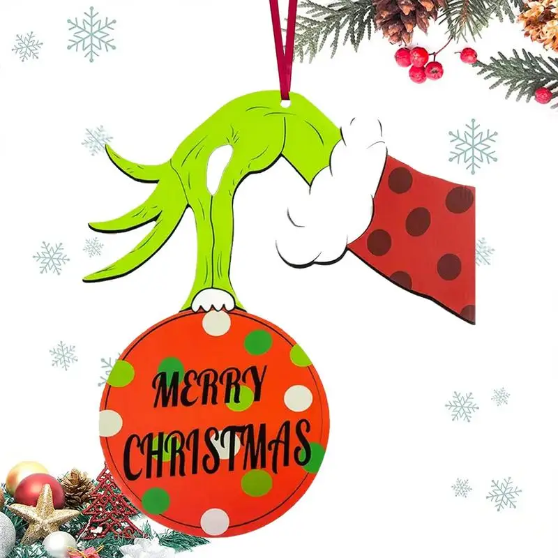 

Merry Christmas Door Signrs Happy New Year Wall Arts Decoration Finger Signs Hame Bright Colors Tree Hanging Pendants For House