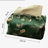 Retro Tissue Box Storage Bag High Quality Napkin Holder Foldable Tissue Box Home Office Desktop Embroidery Storage Box 3