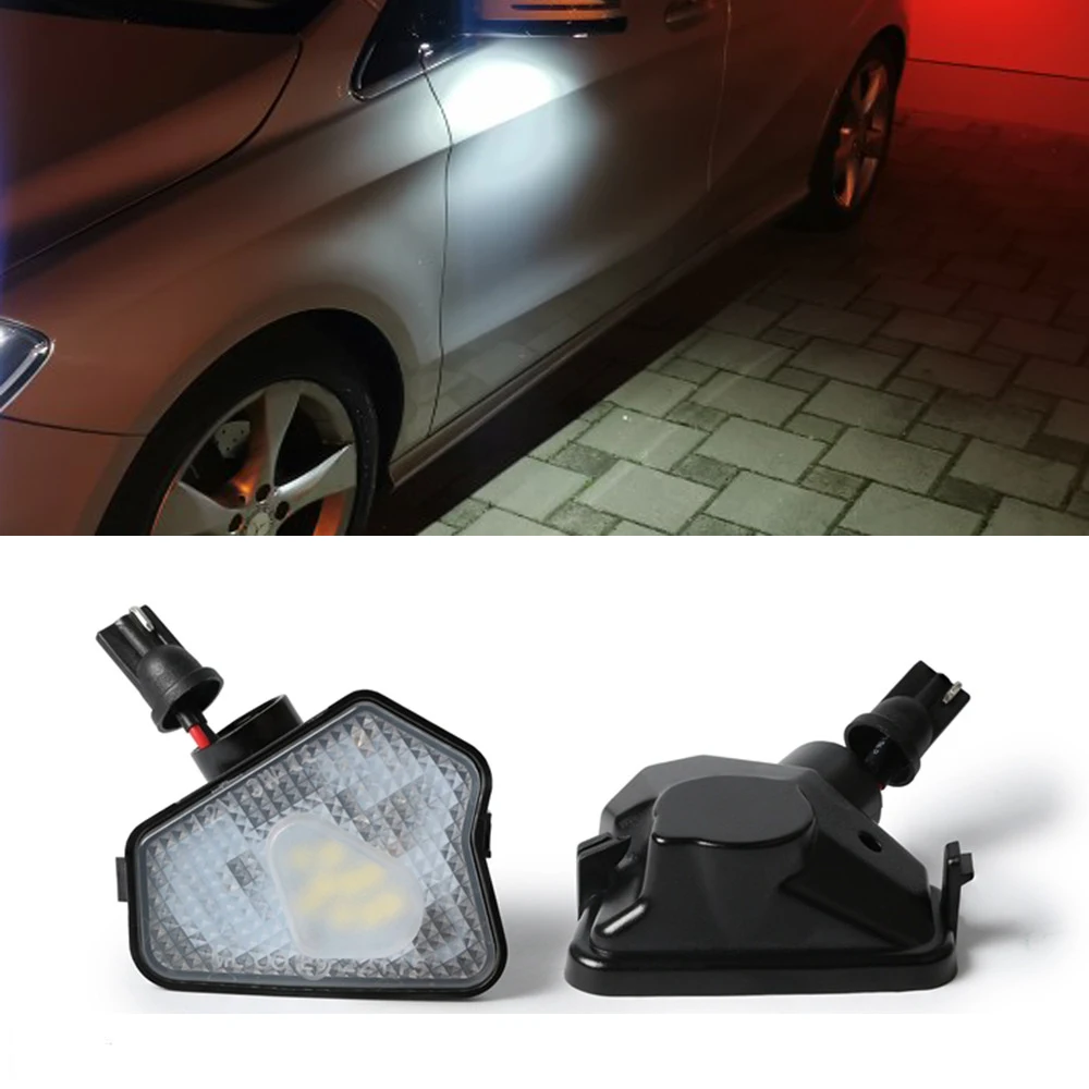 

2Pcs Car LED Under Side Mirror Light Puddle Lamp for Mercedes Benz W176 X156 W204 W212 W246 W117 W218 W209 W221 C117 W242