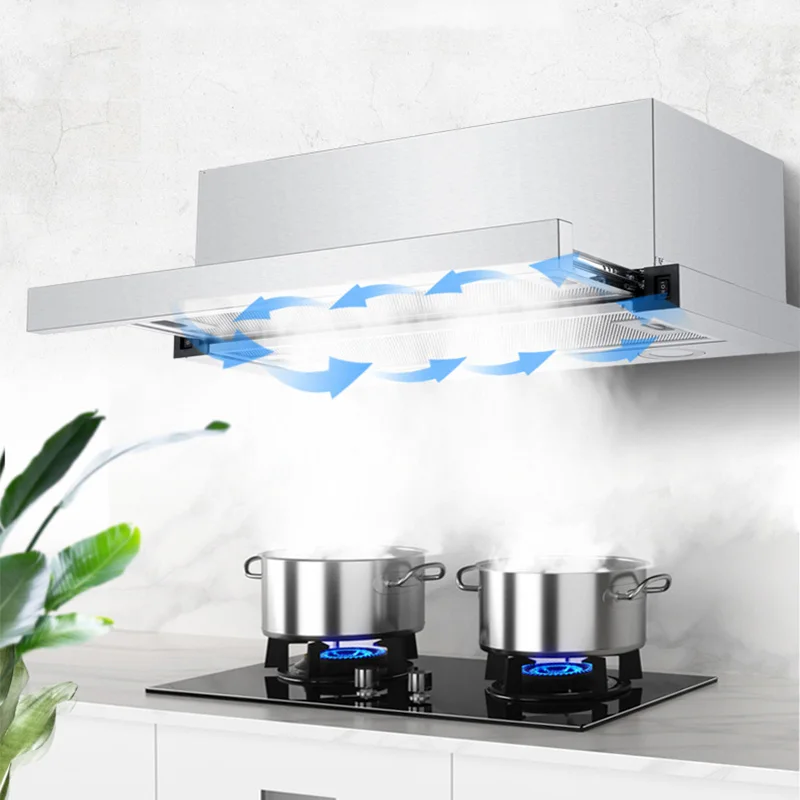 Range Hood For Kitchen Rental RoomTop Suction Kitchen Drainage Kitchen Ventilator Large Suction Exhaust Hood Pull Easy to Clean 4