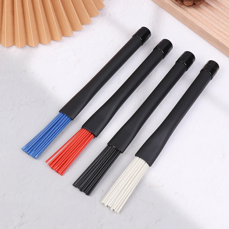 2Pcs/Pair Will not be easily damaged Nylon Jazz Brush For Drumstick Broom Rubber Percussion With Handle