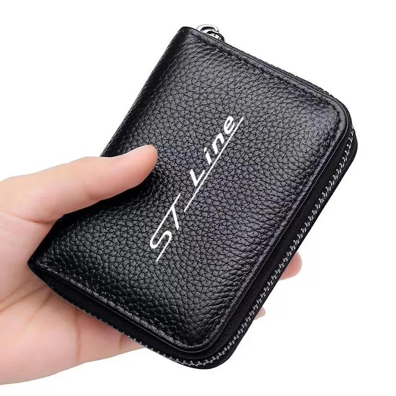 

Leather Credit Card Driver's License Wallet Anti Rfid Protected Bank Card Bag For Ford ST LINE Ford FOCUS 2 FOCUS 3 MK2 MK3