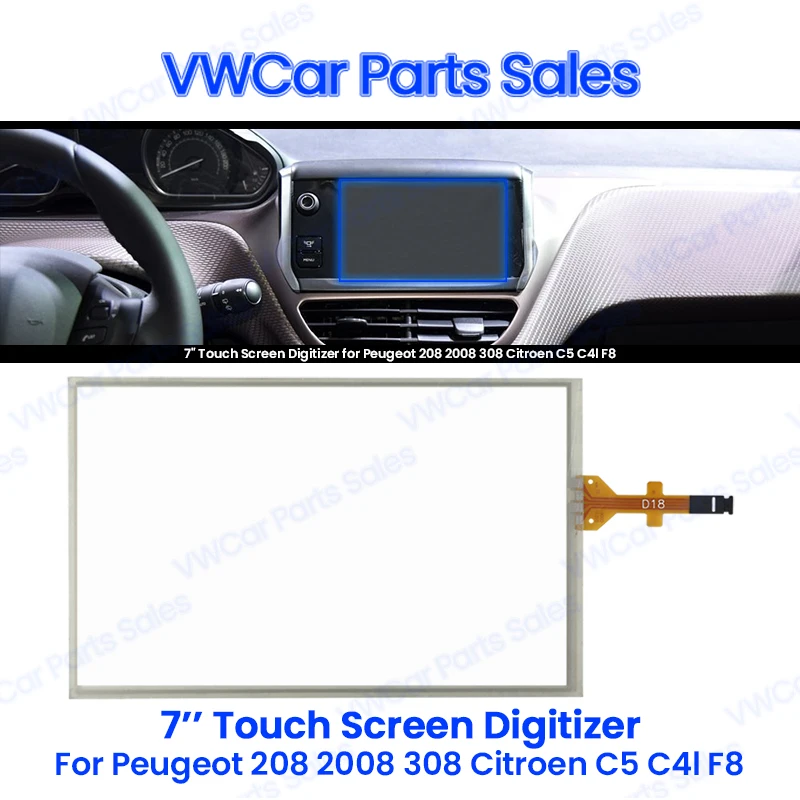 7 Inch Glass Touch Screen Panel Digitizer Lens For Peugeot 208 2008 308 Citroen C5 c4l C3XR Car DVD Player GPS Navigation car multimedia player multimedia touch screen