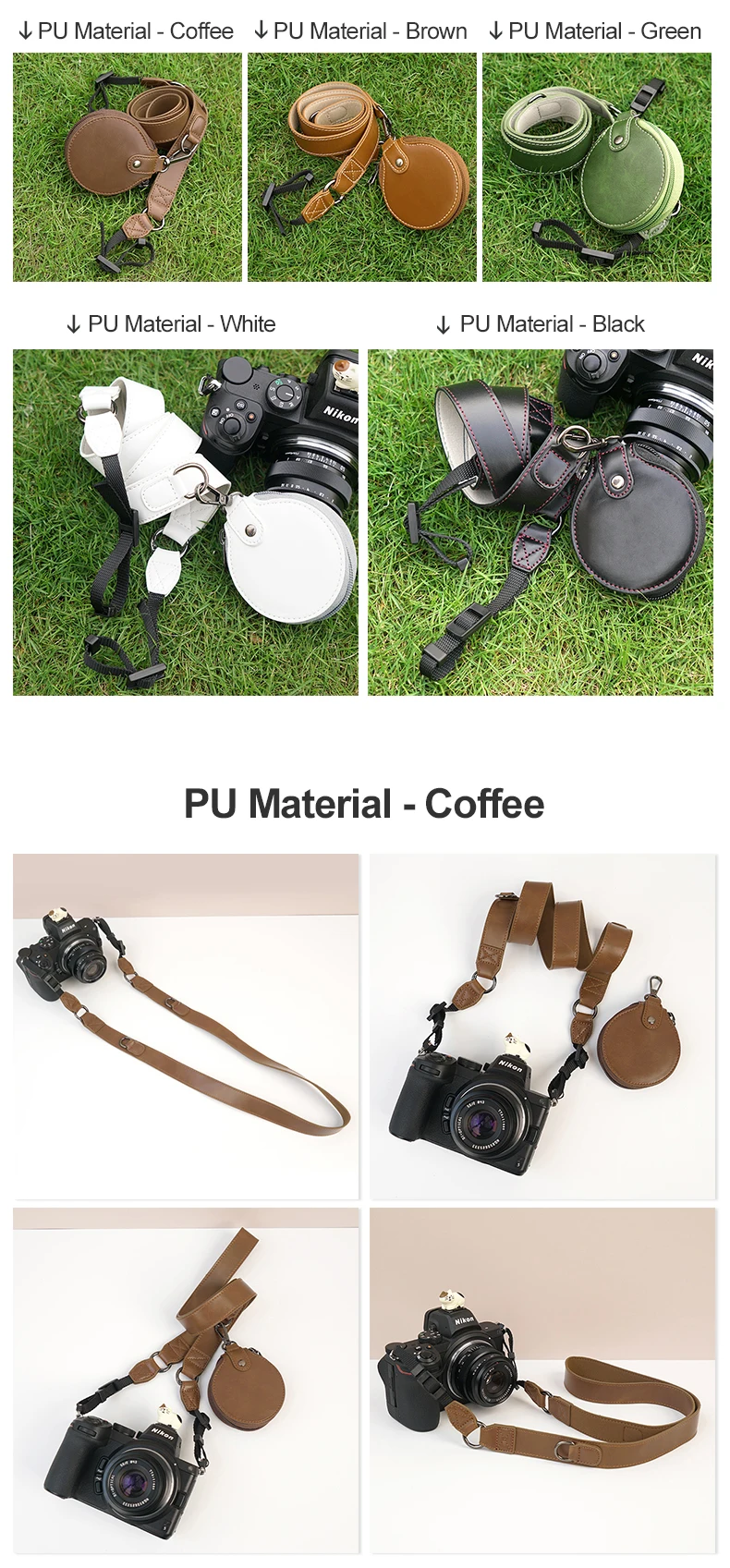 Camera Strap Shoulder Strap Neck Handy for Mirrorless SLR camera Retro Leather Iconic Brand Fuji Iconic Brand Pentax Nikon Universal Bag