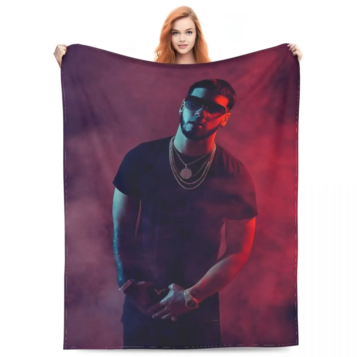 

Anuel AA Merch Blanket Coral Fleece Plush Bed Hip Hop Real Hasta La Muerte Throw Blankets Cozy Soft for Car Bedspread