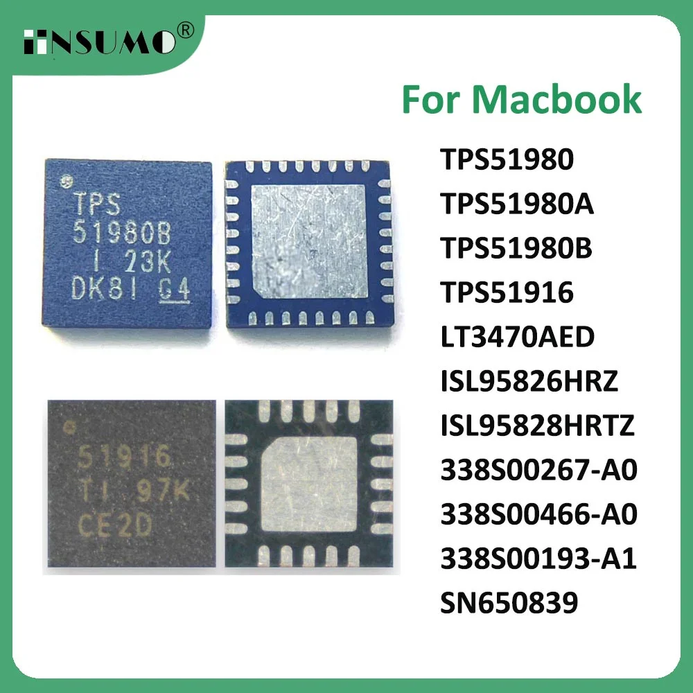 

Iinsumo, 5 шт., новинка TPS51980/TPS51980A/tps5штук, LT3470AED ISL95828HRTZ SN650839, чип питания PMU для Macbook 2010-2020