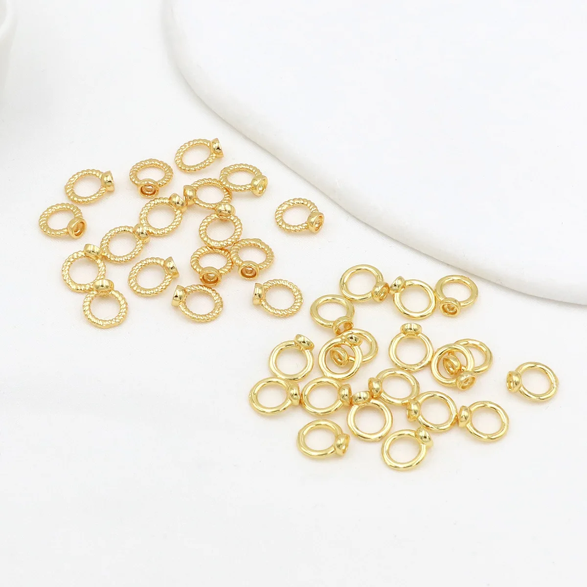 10/20 Stück 18K vergoldete Kreisperlen-Endstücke für Armbänder, DIY-Halsketten, Schmuckherstellung, Zubehör, Bastelbedarf – Detail 6