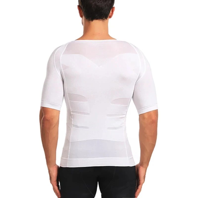 Slimming Vest Men's Slimming Shaper Posture Vest Men's Compression T-Shirt Body Building Fat Burn Chest Tummy Shirt Slim Dry Quick Under Shirt