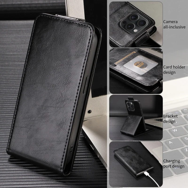 Premium Vertical Flip Leather Case with Card Slot and Anti-Drop Protection