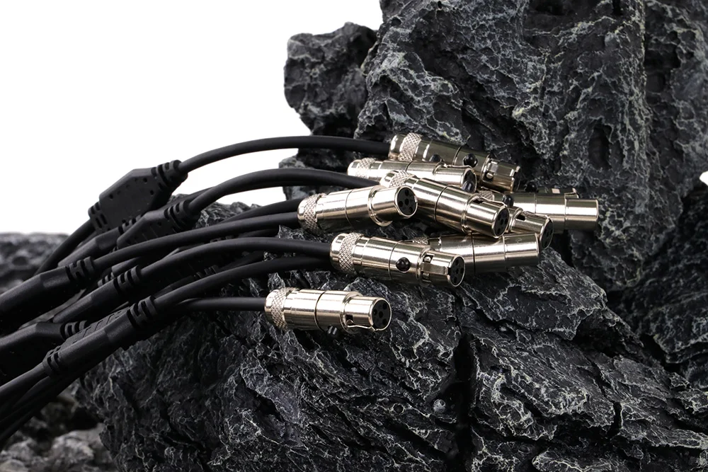 Mini 3/4/5pin xlr Buchse zu Dual 3/4/5pin xlr Stecker y Splitter geschirmtes Kabel Audio Verlängerung kabel Adapter für Mikrofon kamera – Detail 7