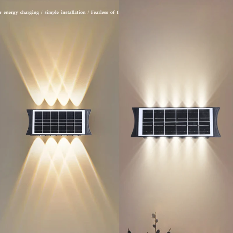 Solar outdoor wall lamp, courtyard landscape decoration lamp, waterproof wall washing suitable for balcony garden walls